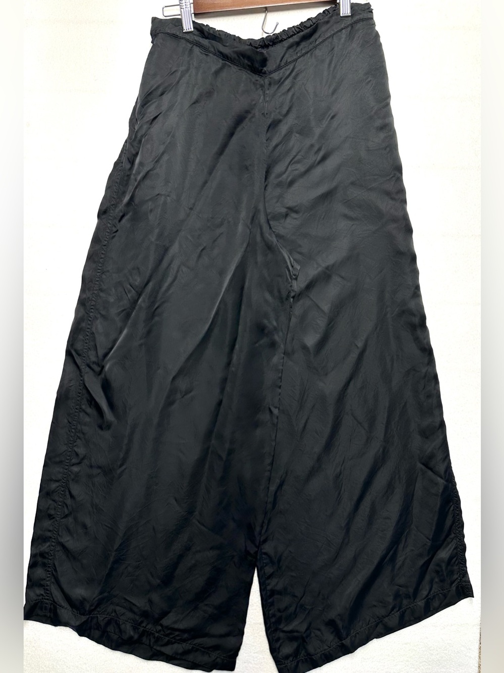 Athleta Calm Cool Pants Large Black Wide Leg Palazzo Pull On